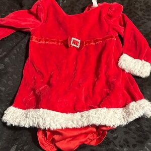 Miniwear Red Holiday Dress with White Accents